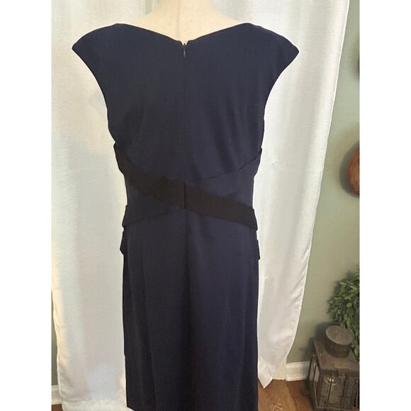 ESCADA Cowl Neck Knee-Length Disabell Dress in Midnight Blue - Picture 3 of 11